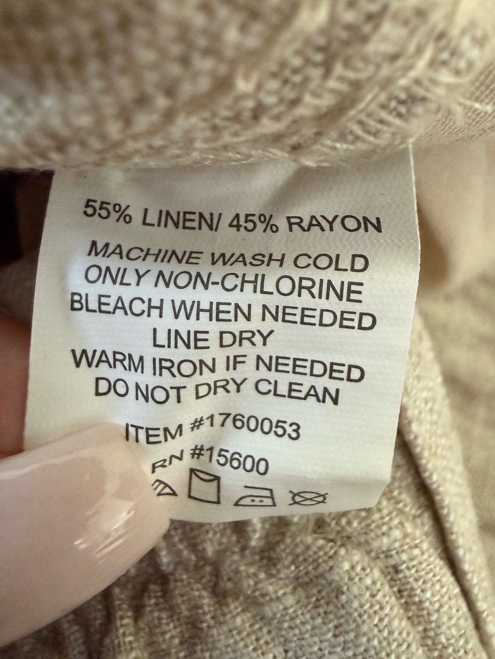Briggs Oatmeal Linen Boho Wide Leg Pants - Picture 5 of 5